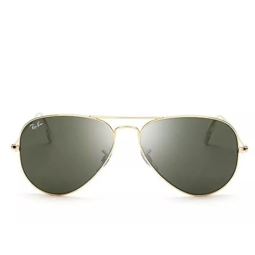 Rayban RB3025 Aviator Arista Gold Green Lens Metal L0205 58-14 135 3n NEW - Picture 4 of 11
